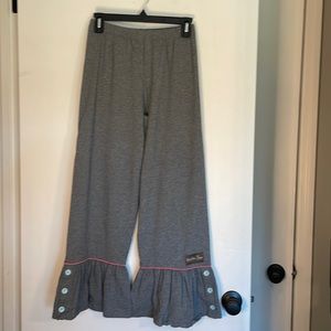 Matilda Jane Gray Pink Ruffle Pants Size Girl 14